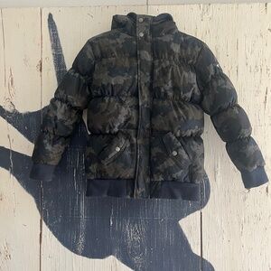 APPAMAN CAMO PUFFY HOODED COAT BOYS SZ: 12